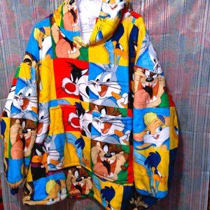 The Oodie Looney Tunes Hooded Wearable Blanket Nightwear Kid's Size 4-13